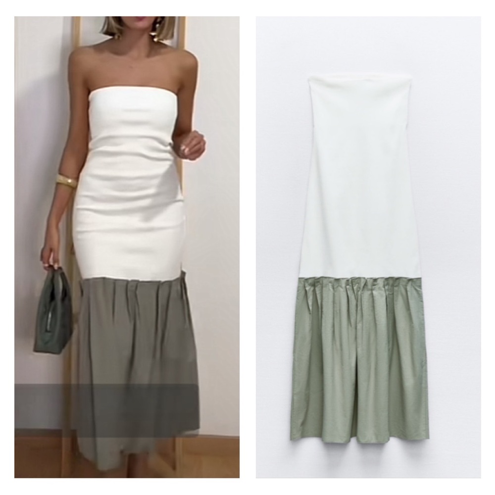 NWT Zara contrasting midi dress